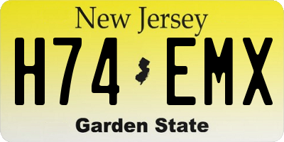 NJ license plate H74EMX