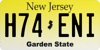 NJ license plate H74ENI