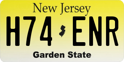 NJ license plate H74ENR