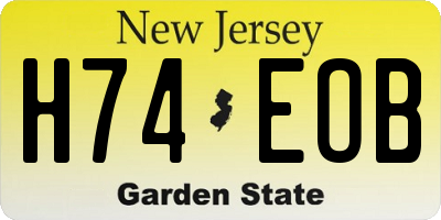 NJ license plate H74EOB