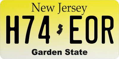 NJ license plate H74EOR