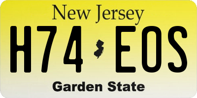 NJ license plate H74EOS
