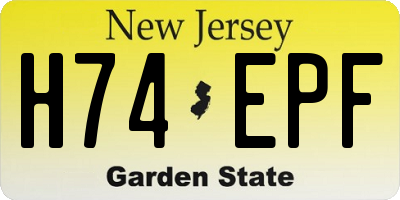 NJ license plate H74EPF