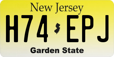 NJ license plate H74EPJ