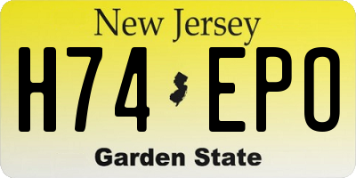 NJ license plate H74EPO