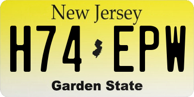 NJ license plate H74EPW