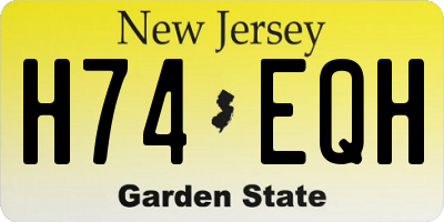 NJ license plate H74EQH