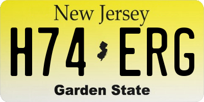 NJ license plate H74ERG