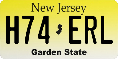 NJ license plate H74ERL