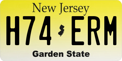 NJ license plate H74ERM