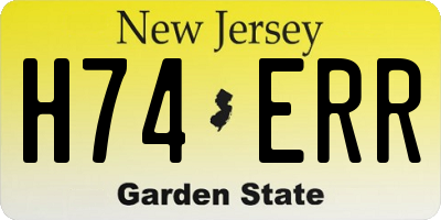 NJ license plate H74ERR