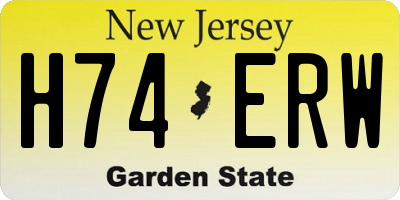 NJ license plate H74ERW