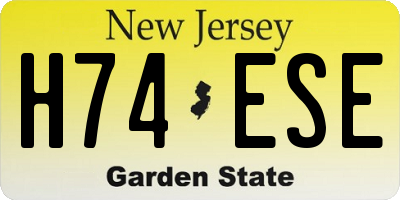 NJ license plate H74ESE