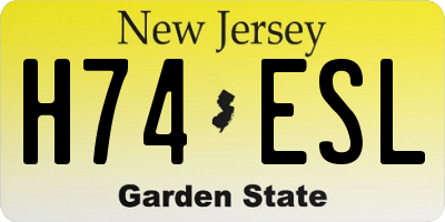 NJ license plate H74ESL
