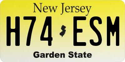 NJ license plate H74ESM