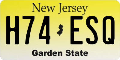 NJ license plate H74ESQ