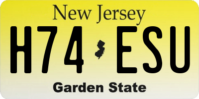 NJ license plate H74ESU