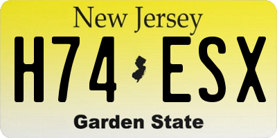 NJ license plate H74ESX