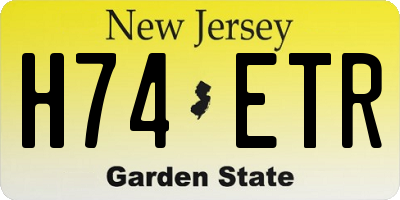 NJ license plate H74ETR