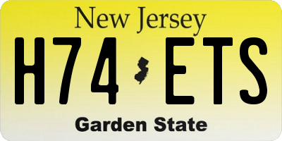 NJ license plate H74ETS