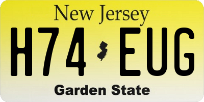 NJ license plate H74EUG