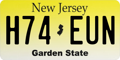 NJ license plate H74EUN