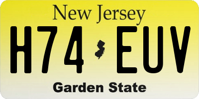 NJ license plate H74EUV