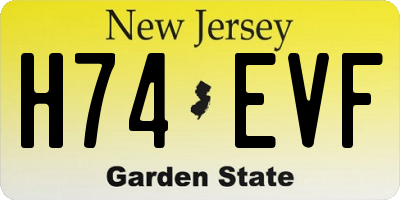 NJ license plate H74EVF