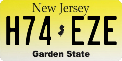 NJ license plate H74EZE