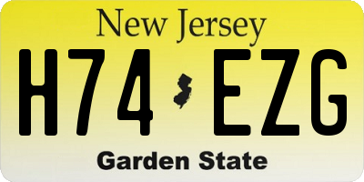 NJ license plate H74EZG
