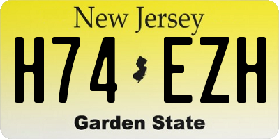 NJ license plate H74EZH