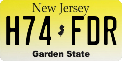 NJ license plate H74FDR