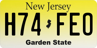 NJ license plate H74FEO