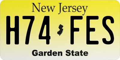 NJ license plate H74FES