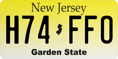 NJ license plate H74FFO