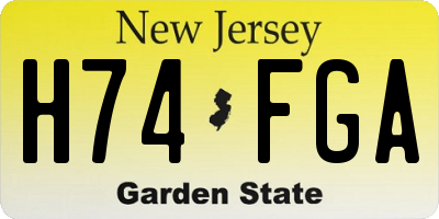 NJ license plate H74FGA