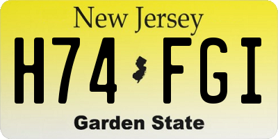 NJ license plate H74FGI