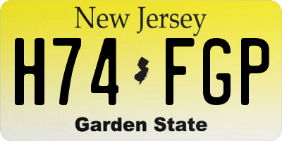 NJ license plate H74FGP