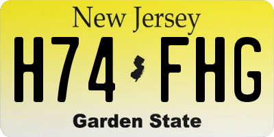 NJ license plate H74FHG