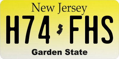 NJ license plate H74FHS