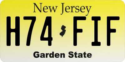 NJ license plate H74FIF