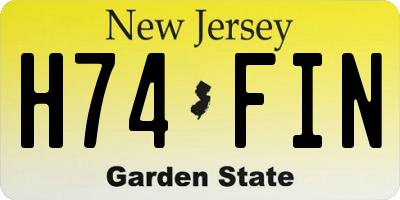 NJ license plate H74FIN
