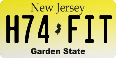 NJ license plate H74FIT