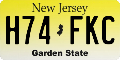 NJ license plate H74FKC