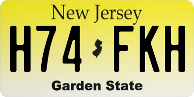 NJ license plate H74FKH
