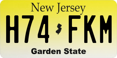NJ license plate H74FKM