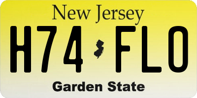 NJ license plate H74FLO
