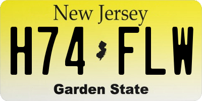 NJ license plate H74FLW