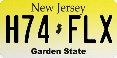 NJ license plate H74FLX