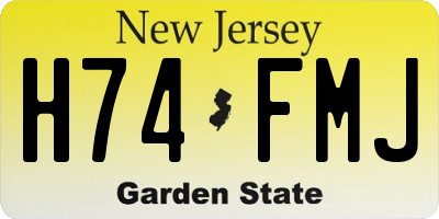 NJ license plate H74FMJ